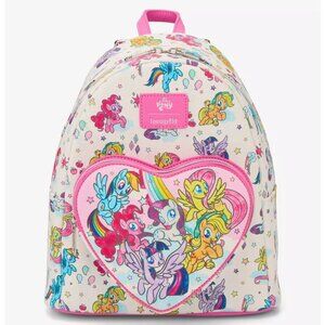Loungefly My Little Pony Mini Backpack Mane Six Characters Heart Bag New